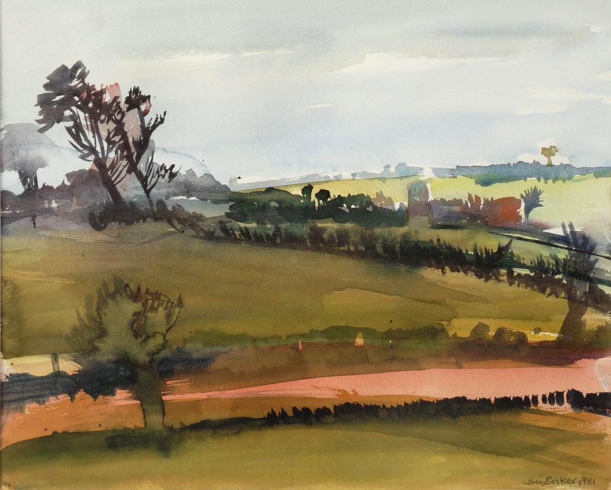 The Farm Road, 1981 (wc på papir) af Brenda Brin Booker