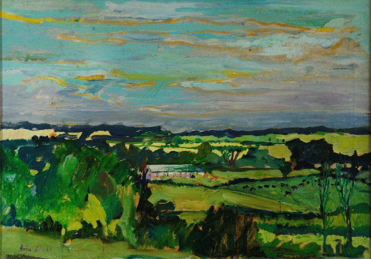 Across the Valley, Bedfordshire, 1973 af Brenda Brin Booker
