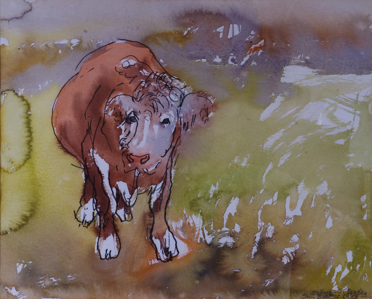 The Bullock, 1983 (pen & blæk med wc på papir) af Brenda Brin Booker