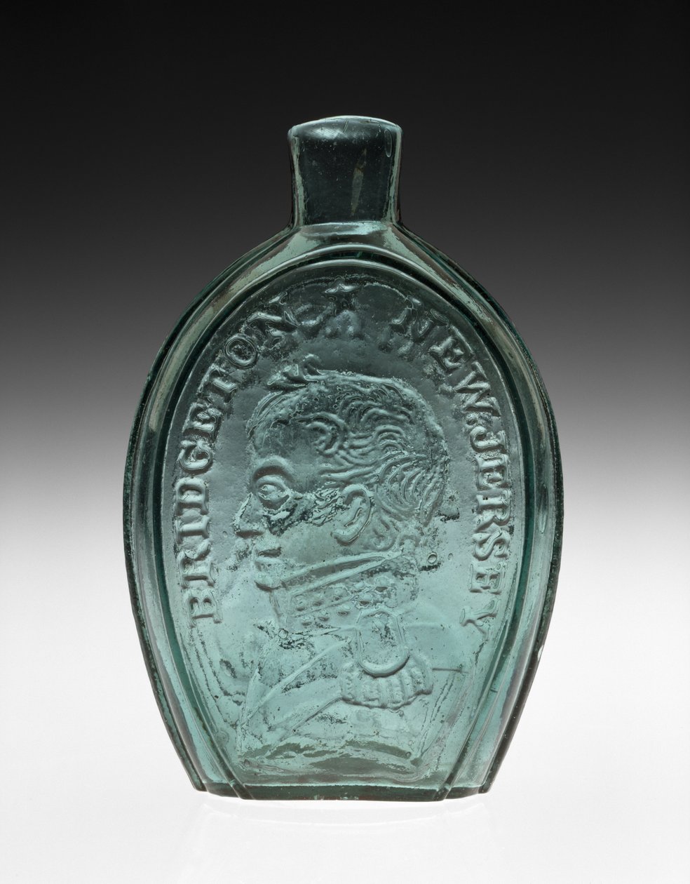 Figureret kolbe af Bridgeton Glass Works