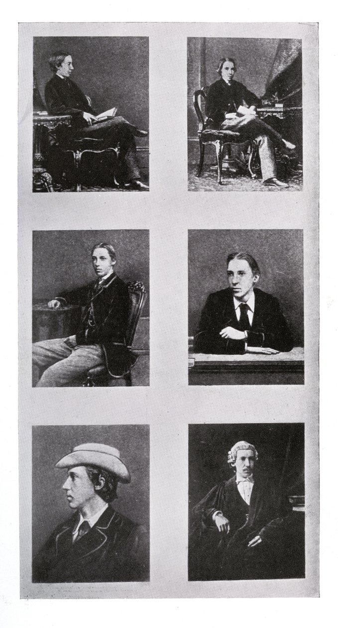 Serie af fotografier af Robert Louis Stevenson som teenager, som ung mand og som advokatfuldmægtig af British Photographer