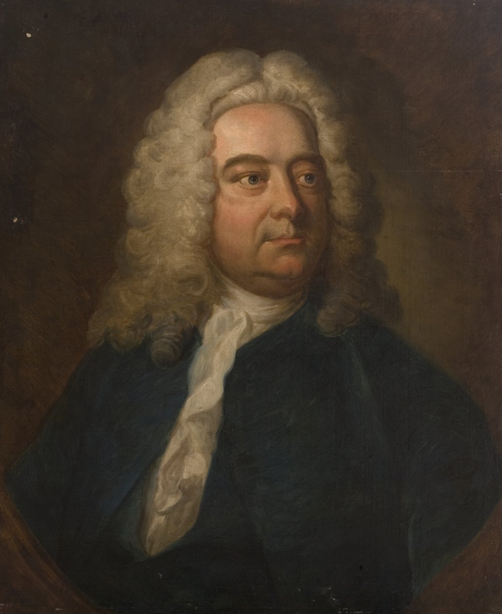 Portræt af en mand i blåt (muligvis pastor G. Greenway), begyndelsen af det 18. århundrede af British School