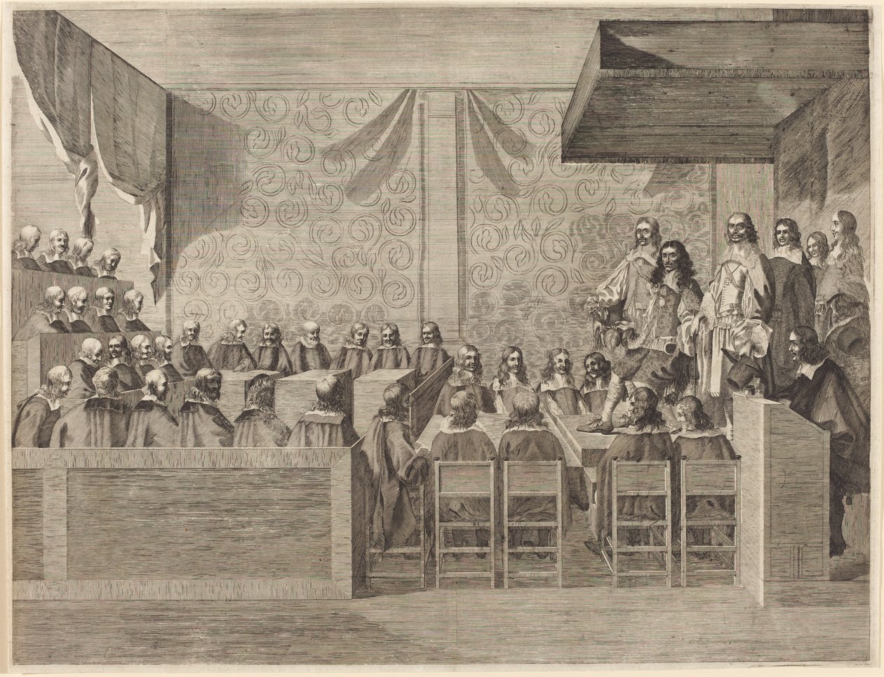 Charles II med sit råd af British 17th Century