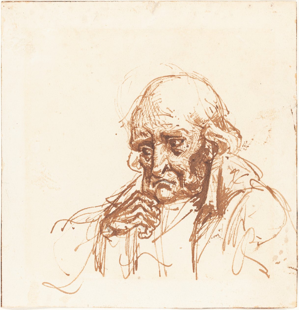Hoved af en gammel mand af British 19th Century