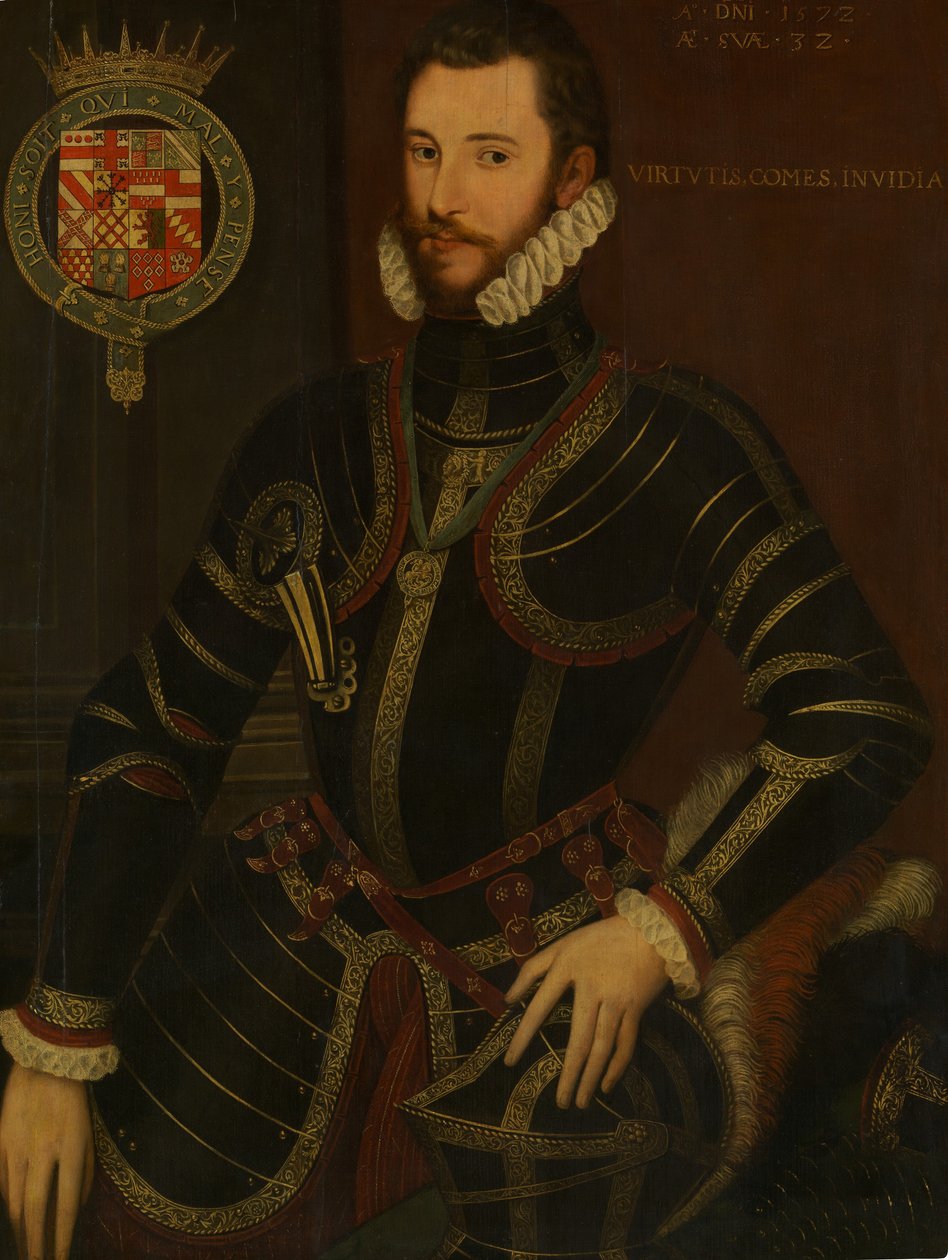 Portræt af Walter Devereux 1539-1576, første jarl af Essex, dateret 1572. af British Painter.