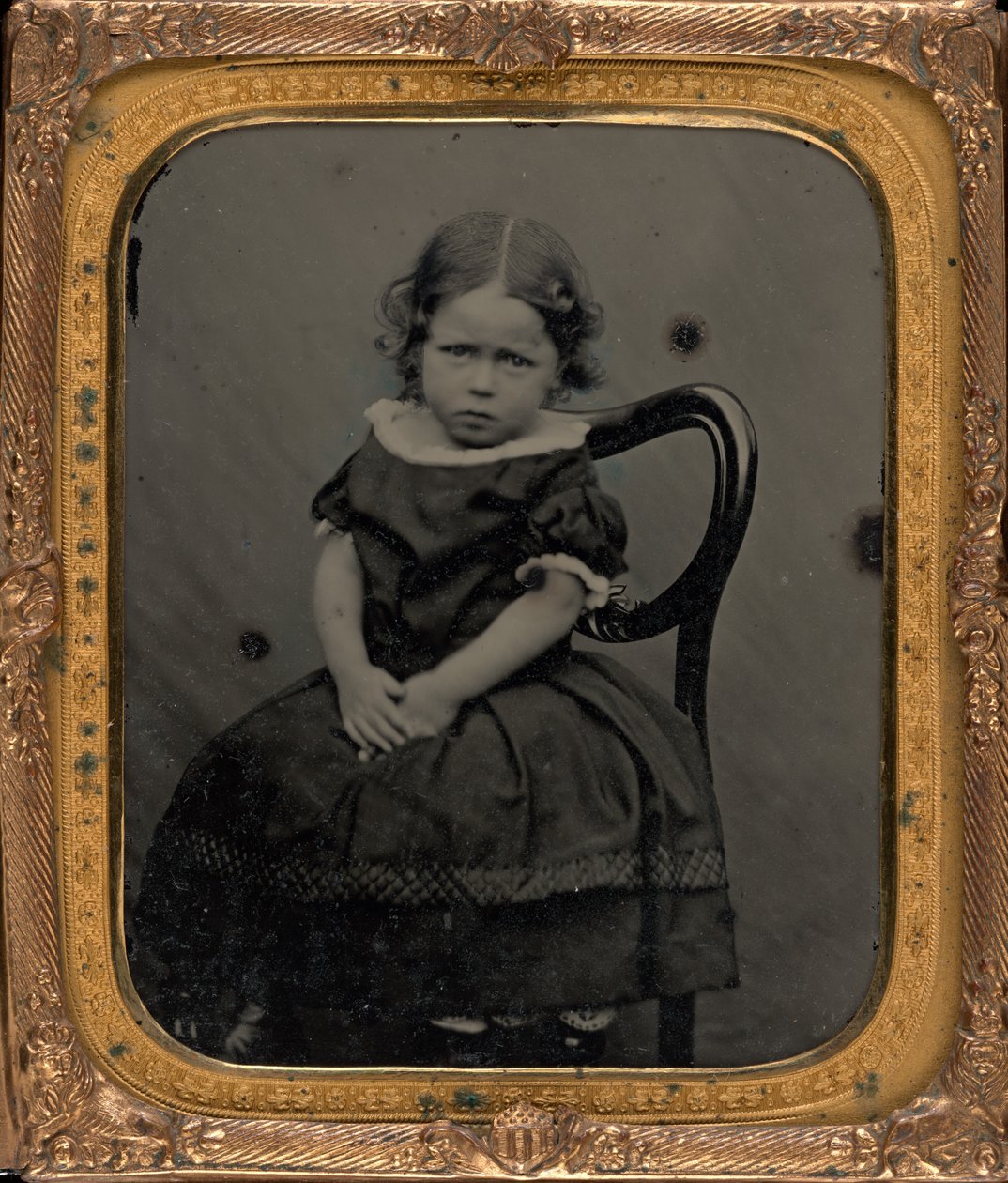 Portræt af en pige, ca. 1855 (foto) af British Photographer