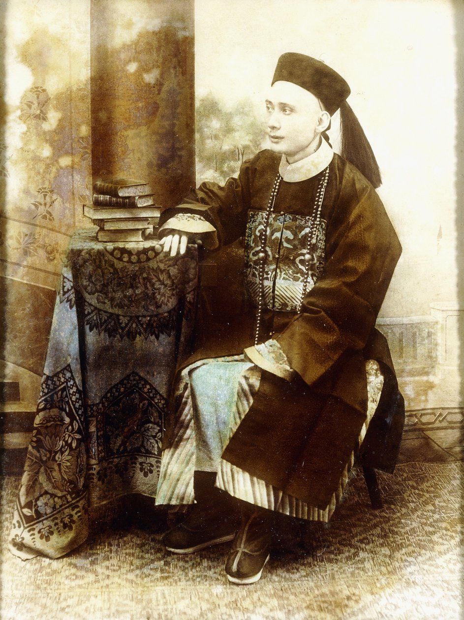 Portræt af en mandarin, sandsynligvis kantonesisk, ca. 1890