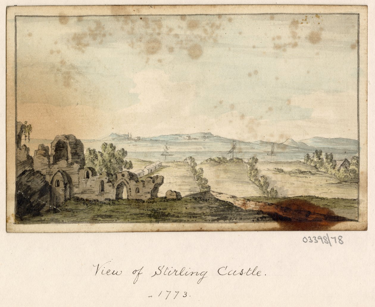 En række skitser, udsigter i Storbritannien, kontinentet og Amerika 1772-1778 (akvarel) af British School