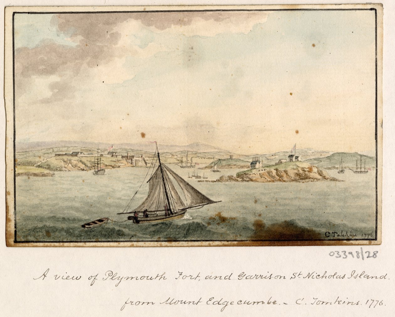 En række skitser, udsigter i Storbritannien, kontinentet og Amerika 1772-1778 (akvarel) af British School
