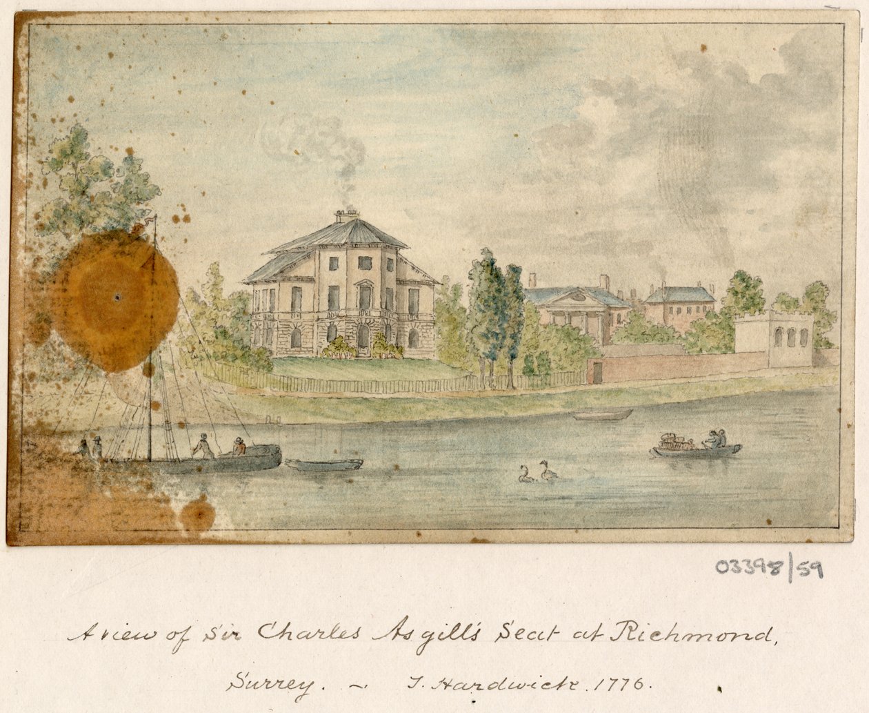 En række skitser, udsigter i Storbritannien, kontinentet og Amerika 1772-1778 (akvarel) af British School