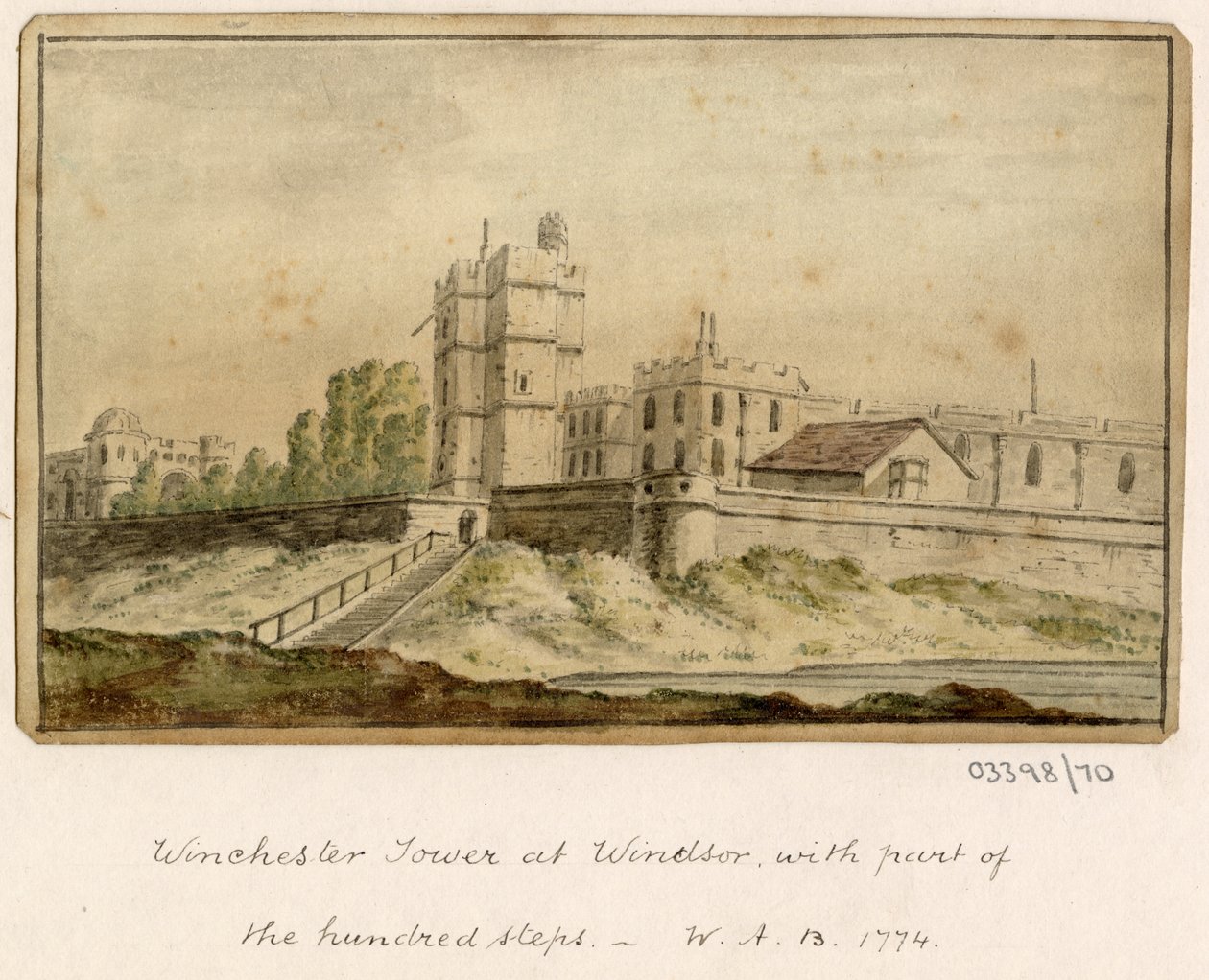 En række skitser, udsigter i Storbritannien, kontinentet og Amerika 1772-1778 (akvarel) af British School