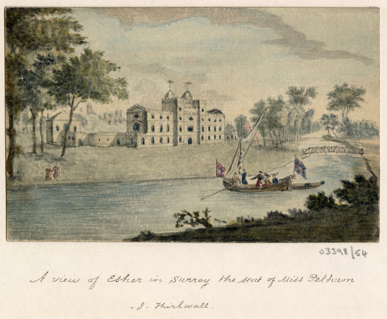 En række skitser, udsigter i Storbritannien, kontinentet og Amerika 1772-1778 (akvarel) af British School