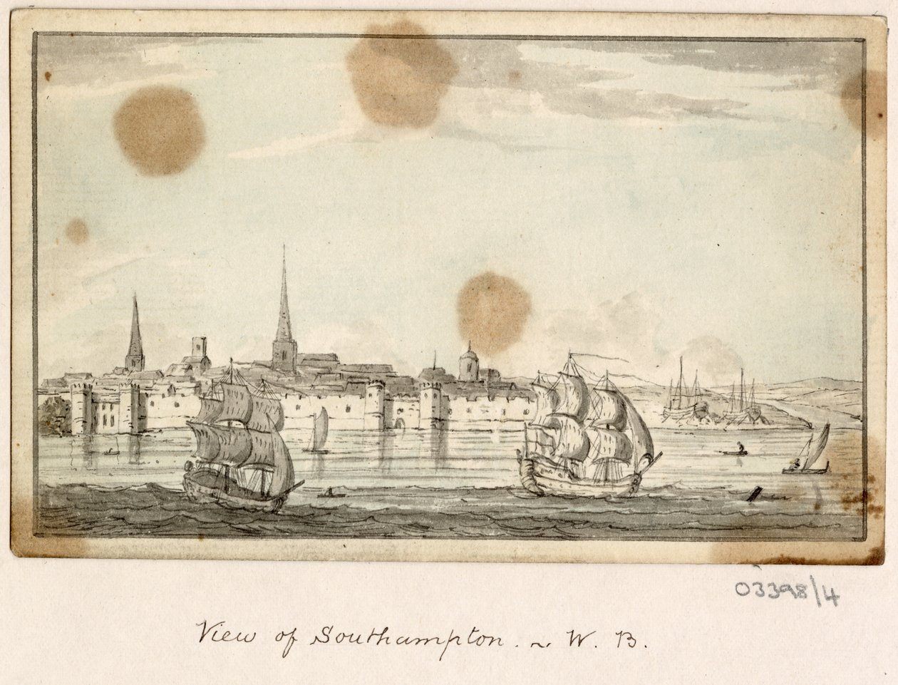 En række skitser, udsigter i Storbritannien, kontinentet og Amerika 1772-1778 (akvarel) af British School