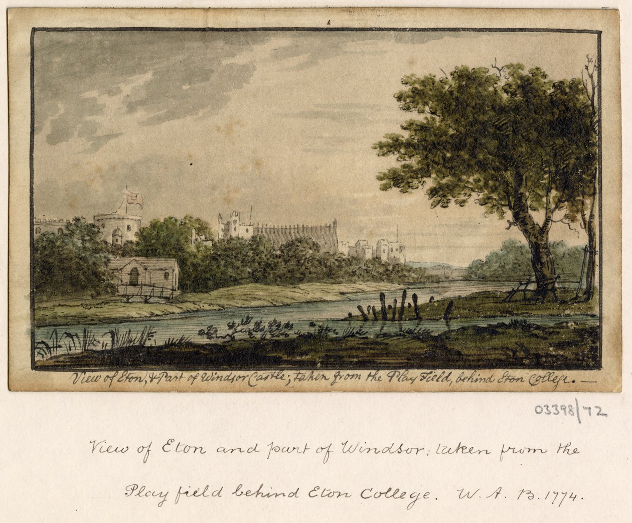 En række skitser, udsigter i Storbritannien, kontinentet og Amerika 1772-1778 (akvarel) af British School