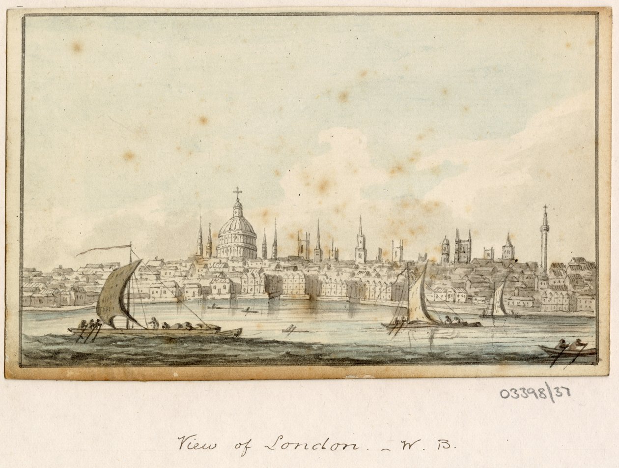 En række skitser, udsigter i Storbritannien, kontinentet og Amerika 1772-1778 (akvarel) af British School