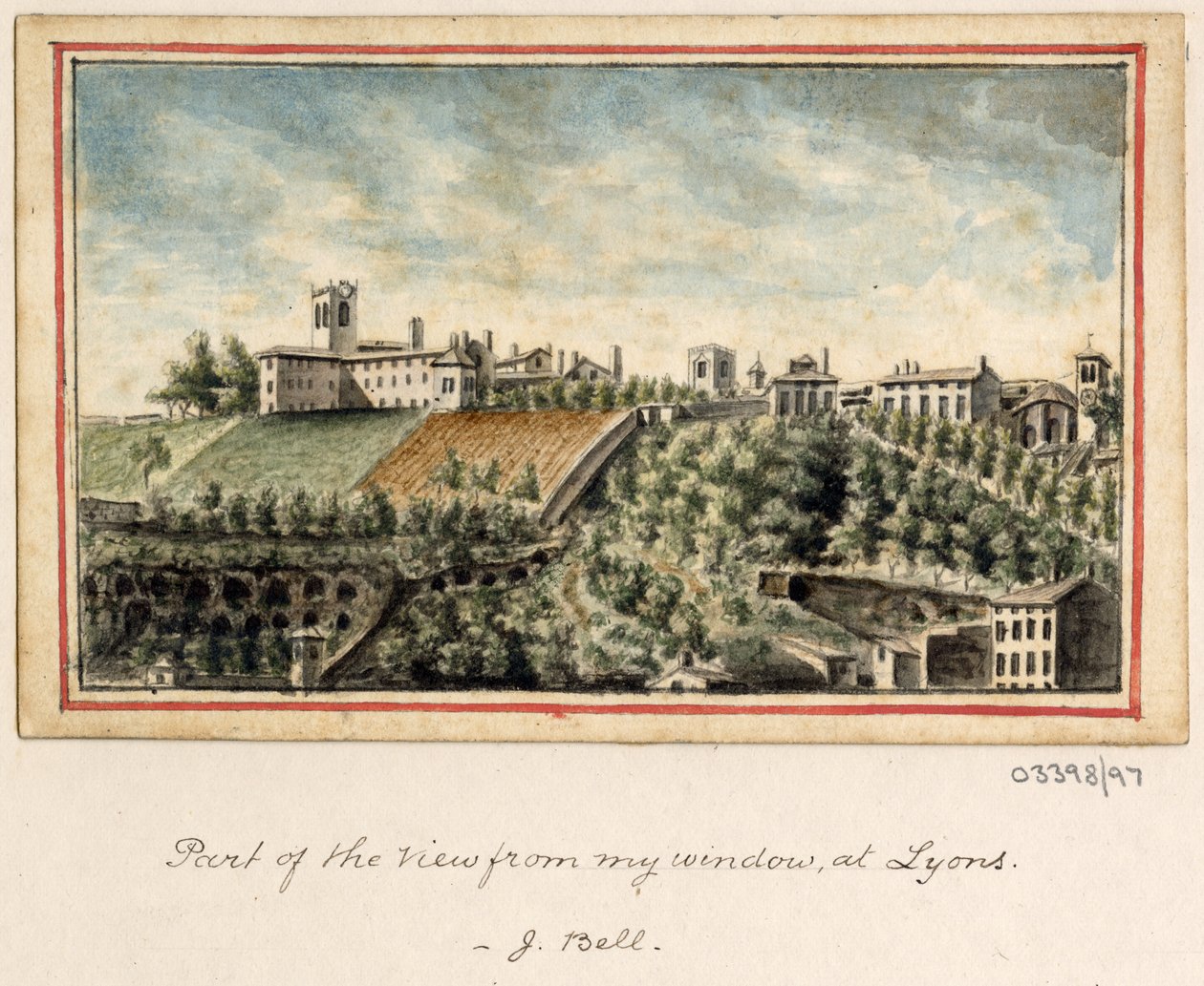 En række skitser, udsigter i Storbritannien, kontinentet og Amerika 1772-1778 (akvarel) af British School