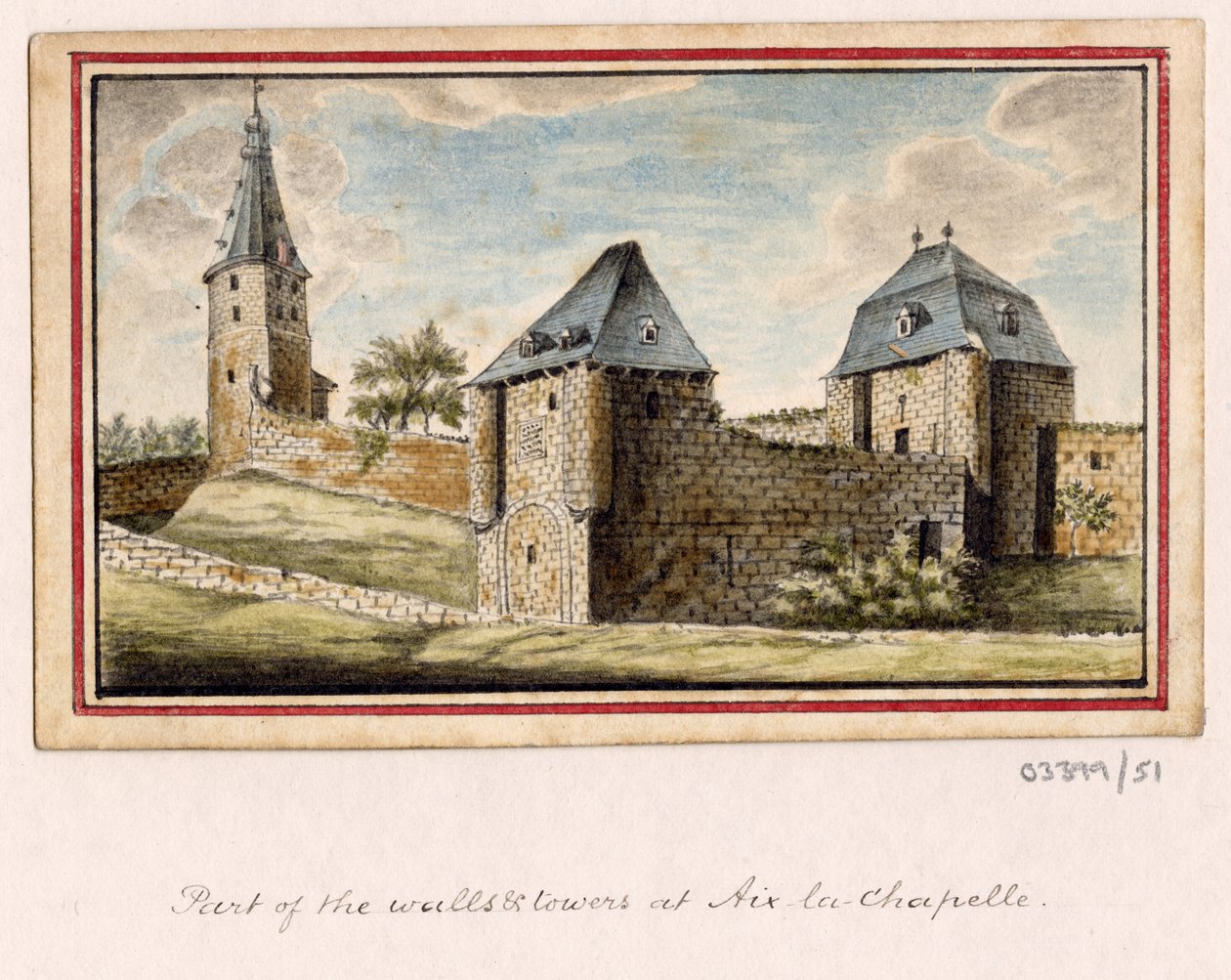 En række skitser, udsigt i Storbritannien, kontinentet og Amerika 1772-1778 (akvarel) af British School