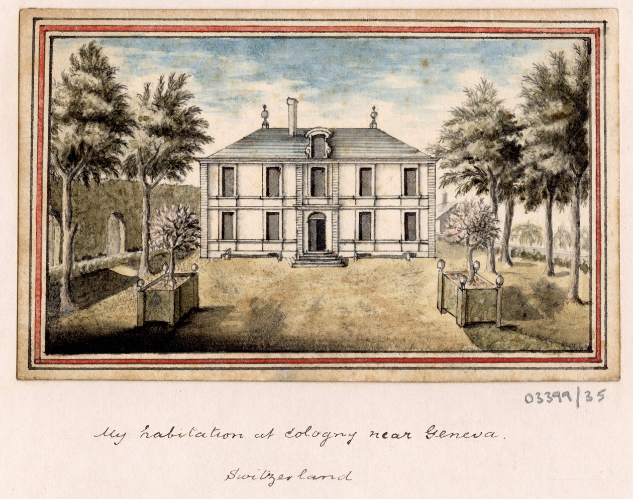 En række skitser, udsigter i Storbritannien, kontinentet og Amerika 1772-1778 (akvarel) af British School