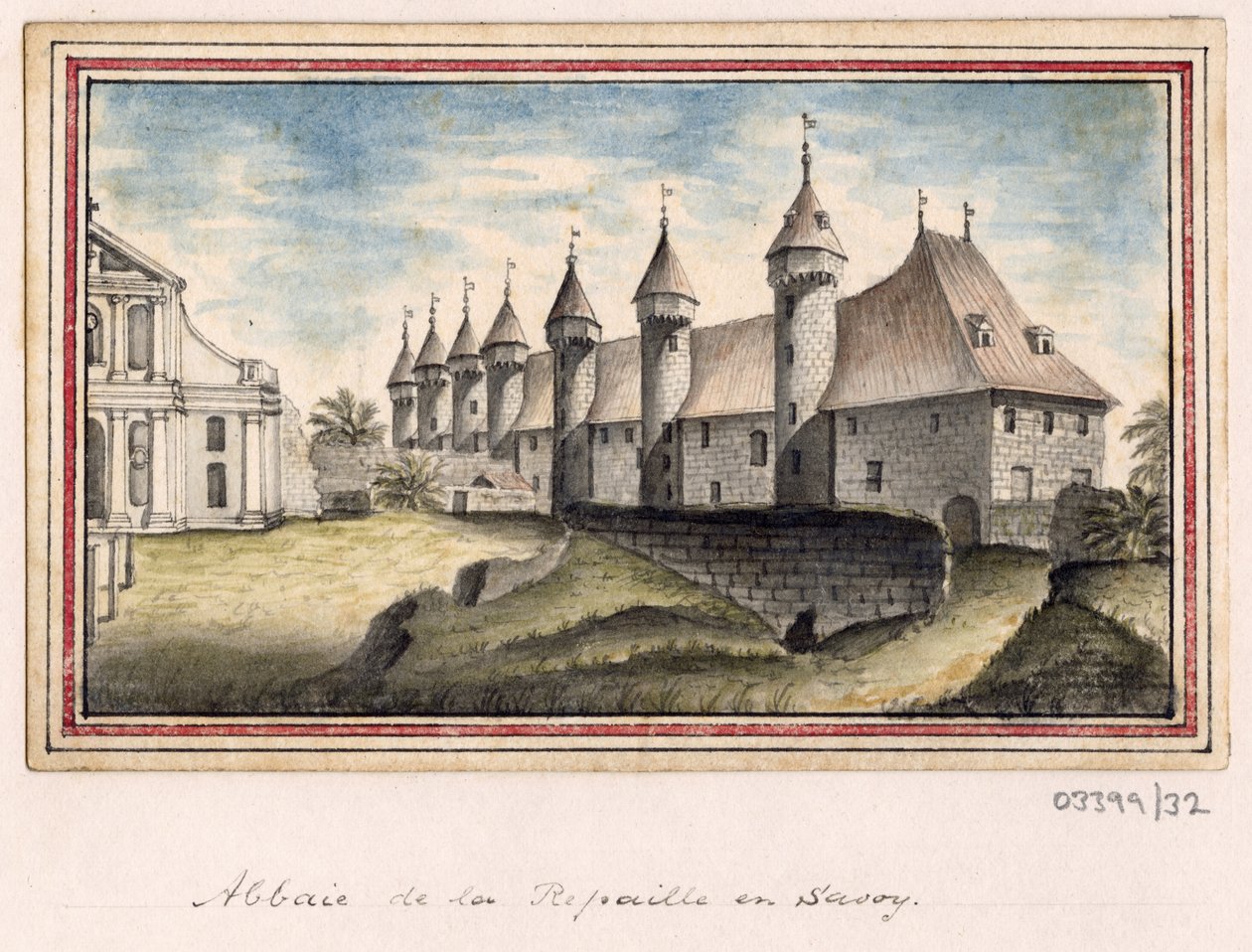 En række skitser, udsigter i Storbritannien, kontinentet og Amerika 1772-1778 (akvarel) af British School