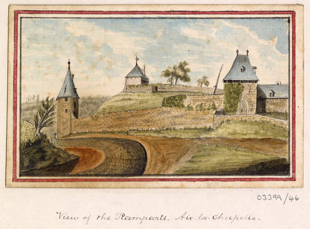En række skitser, udsigter i Storbritannien, kontinentet og Amerika 1772-1778 (akvarel) af British School