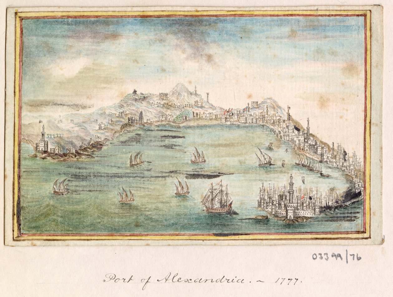 En række skitser, udsigter i Storbritannien, kontinentet og Amerika 1772-1778 (akvarel) af British School