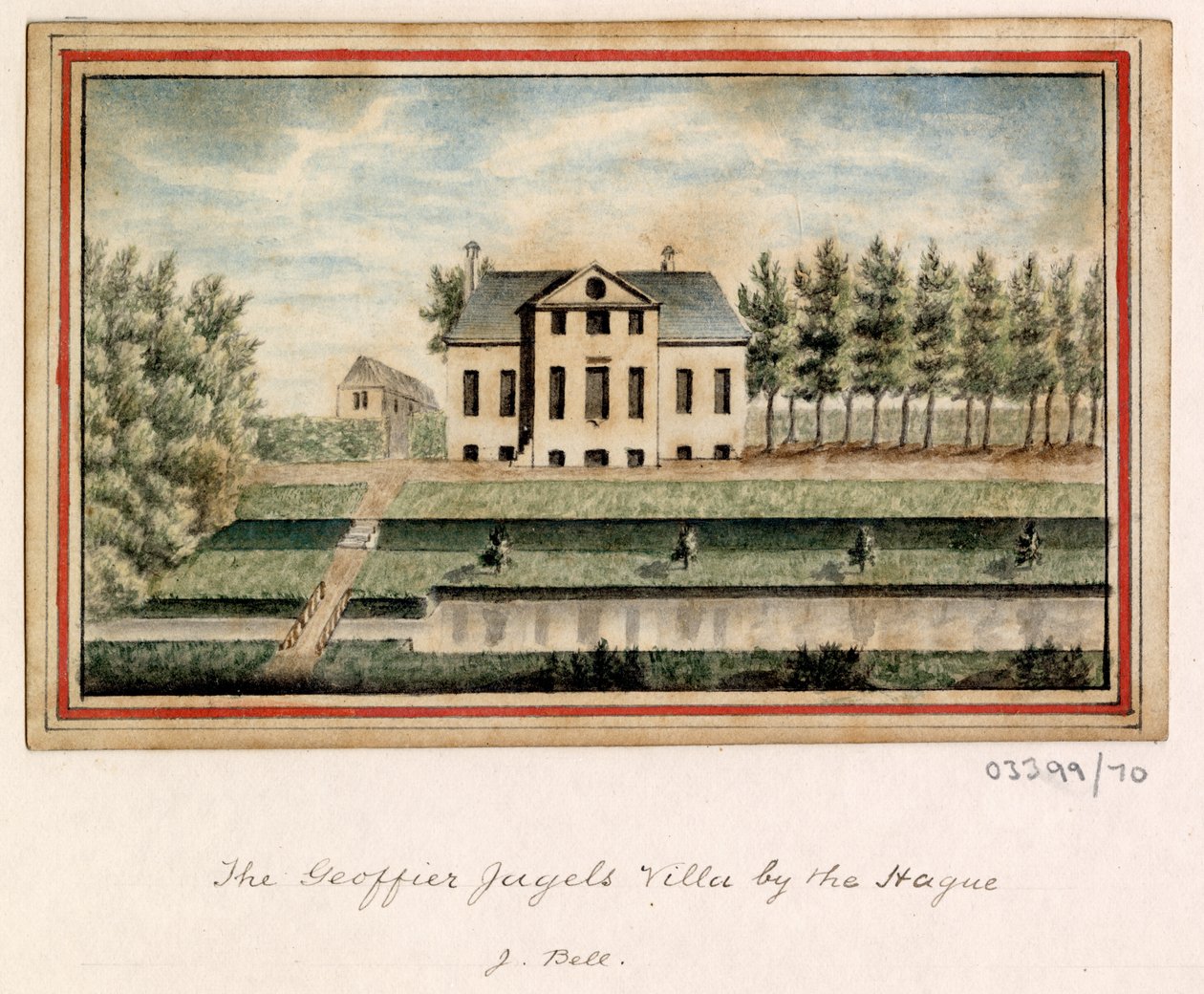 En række skitser, udsigter i Storbritannien, kontinentet og Amerika 1772-1778 (akvarel) af British School