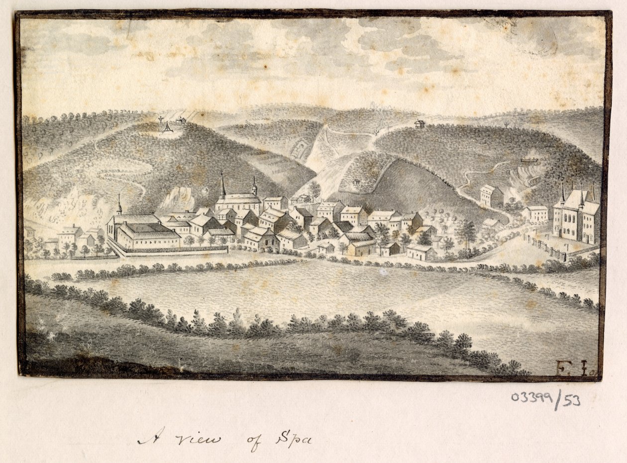En række skitser, udsigt i Storbritannien, kontinentet og Amerika 1772-1778 (akvarel) af British School