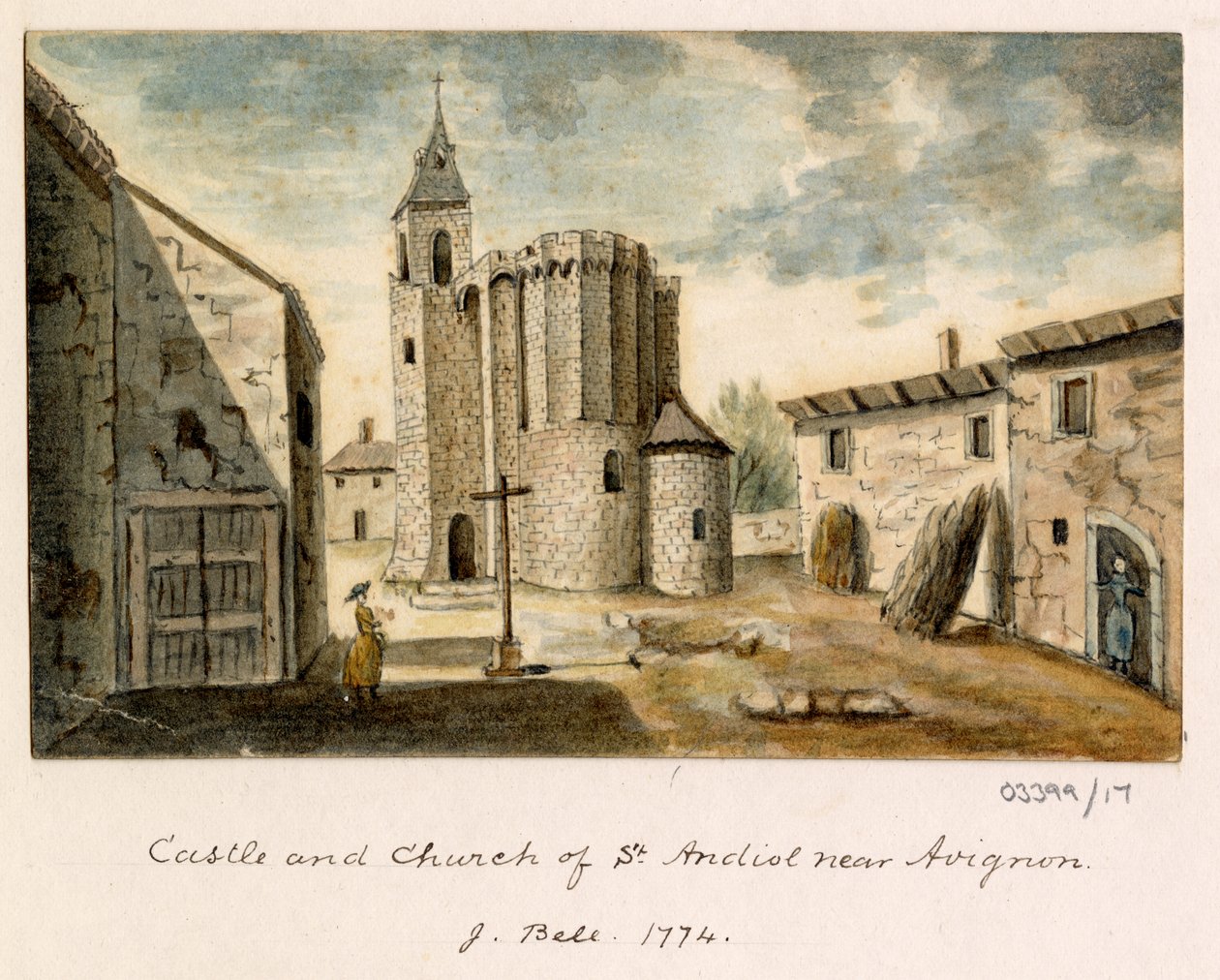 En række skitser, udsigter i Storbritannien, kontinentet og Amerika 1772-1778 (akvarel) af British School