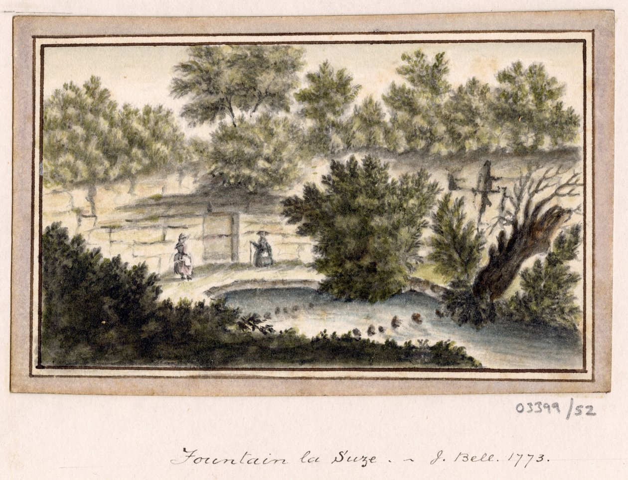 En række skitser, udsigter i Storbritannien, kontinentet og Amerika 1772-1778 (akvarel) af British School
