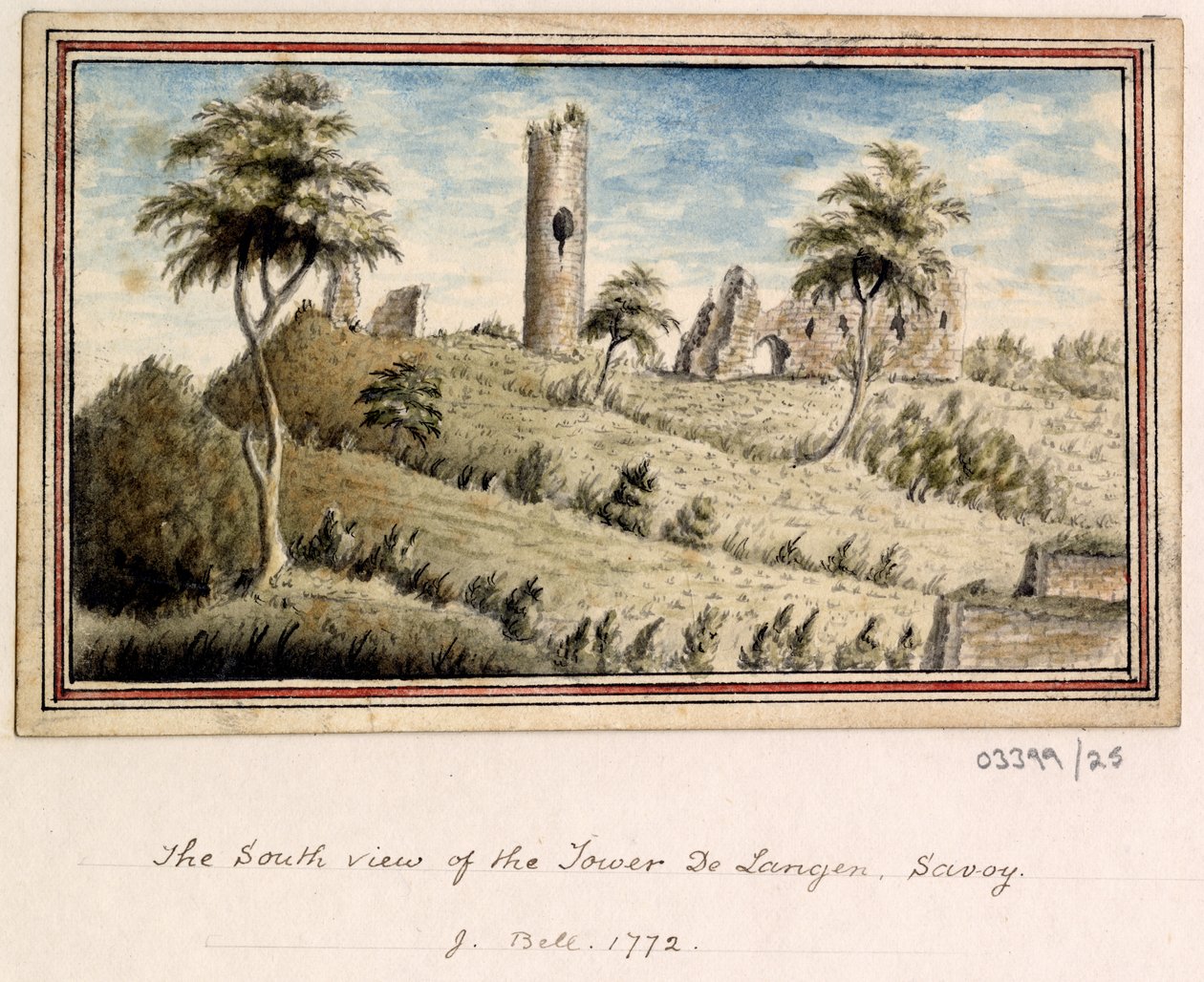 En række skitser, udsigter i Storbritannien, kontinentet og Amerika 1772-1778 (akvarel) af British School