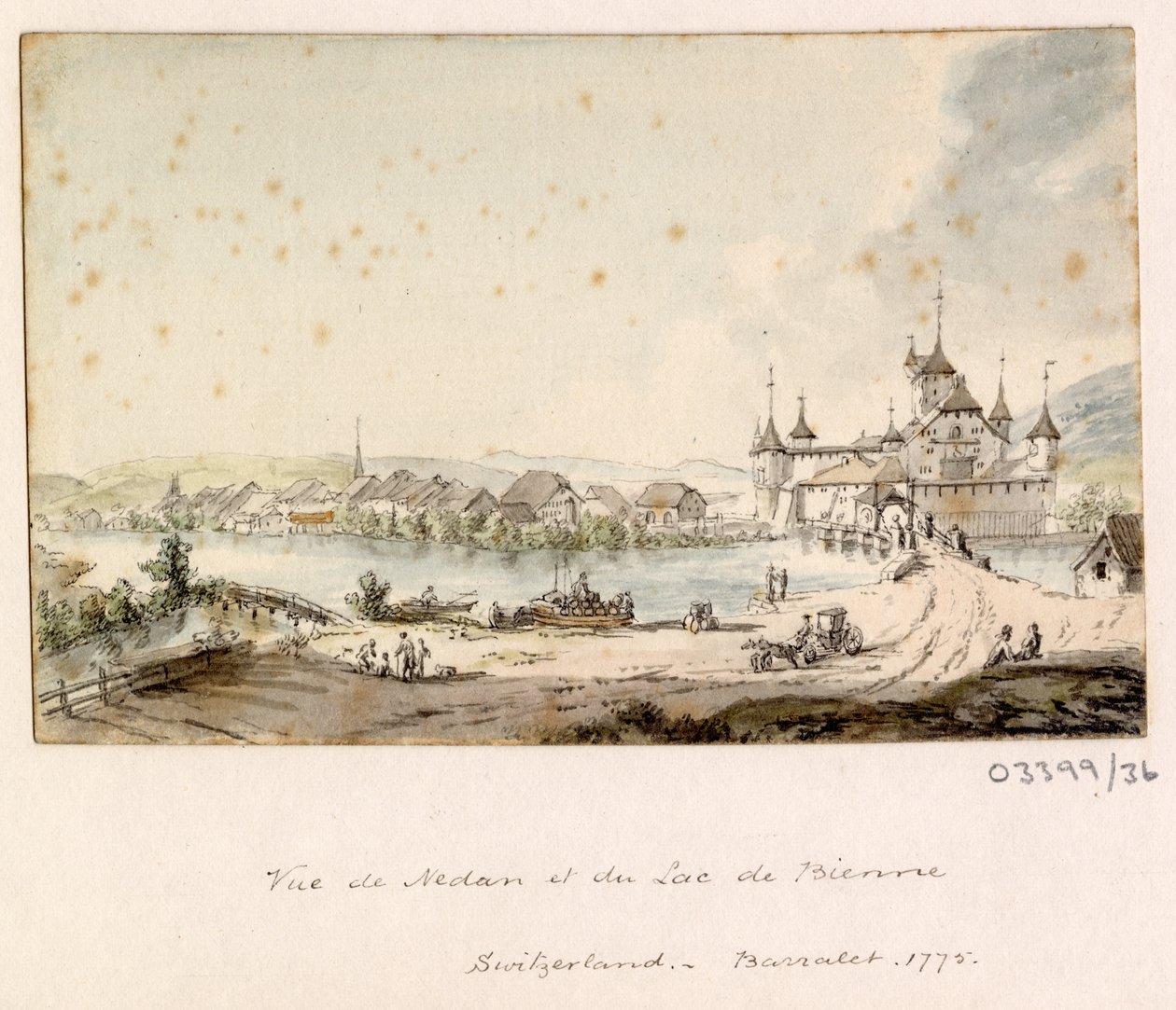 En række skitser, udsigter i Storbritannien, kontinentet og Amerika 1772-1778 (akvarel) af British School