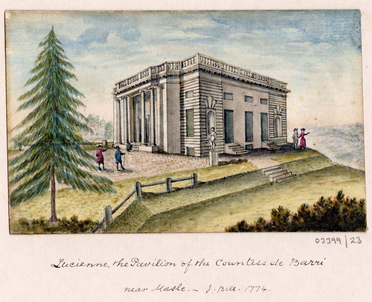 En række skitser, udsigter i Storbritannien, kontinentet og Amerika 1772-1778 (akvarel) af British School