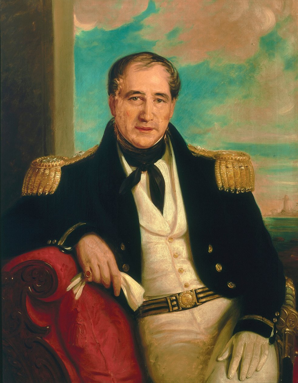 Kaptajn John Croft Hawkins (1798-1851) af British School