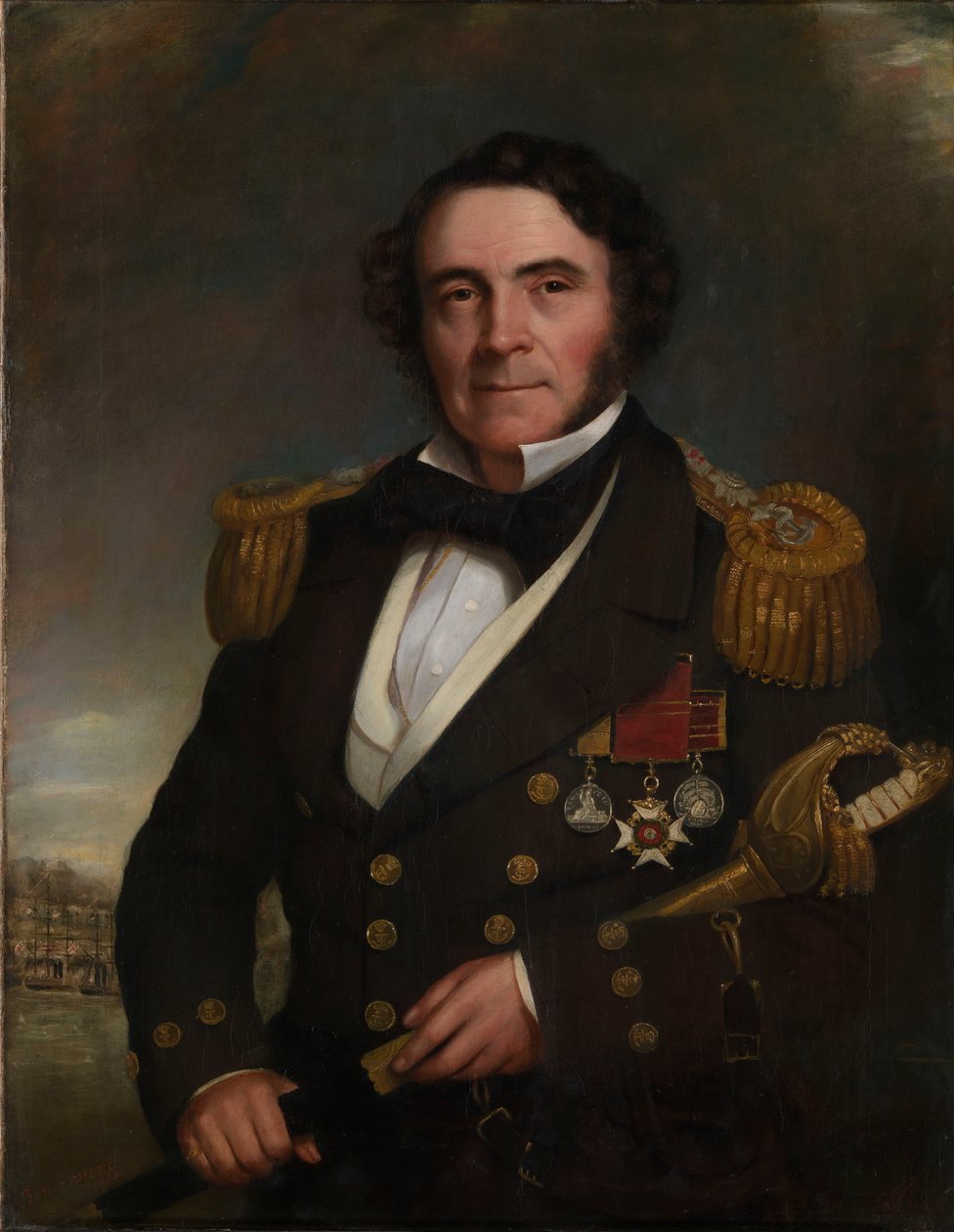 Kaptajn Sir William Hutcheon Hall (1797-1878) af British School