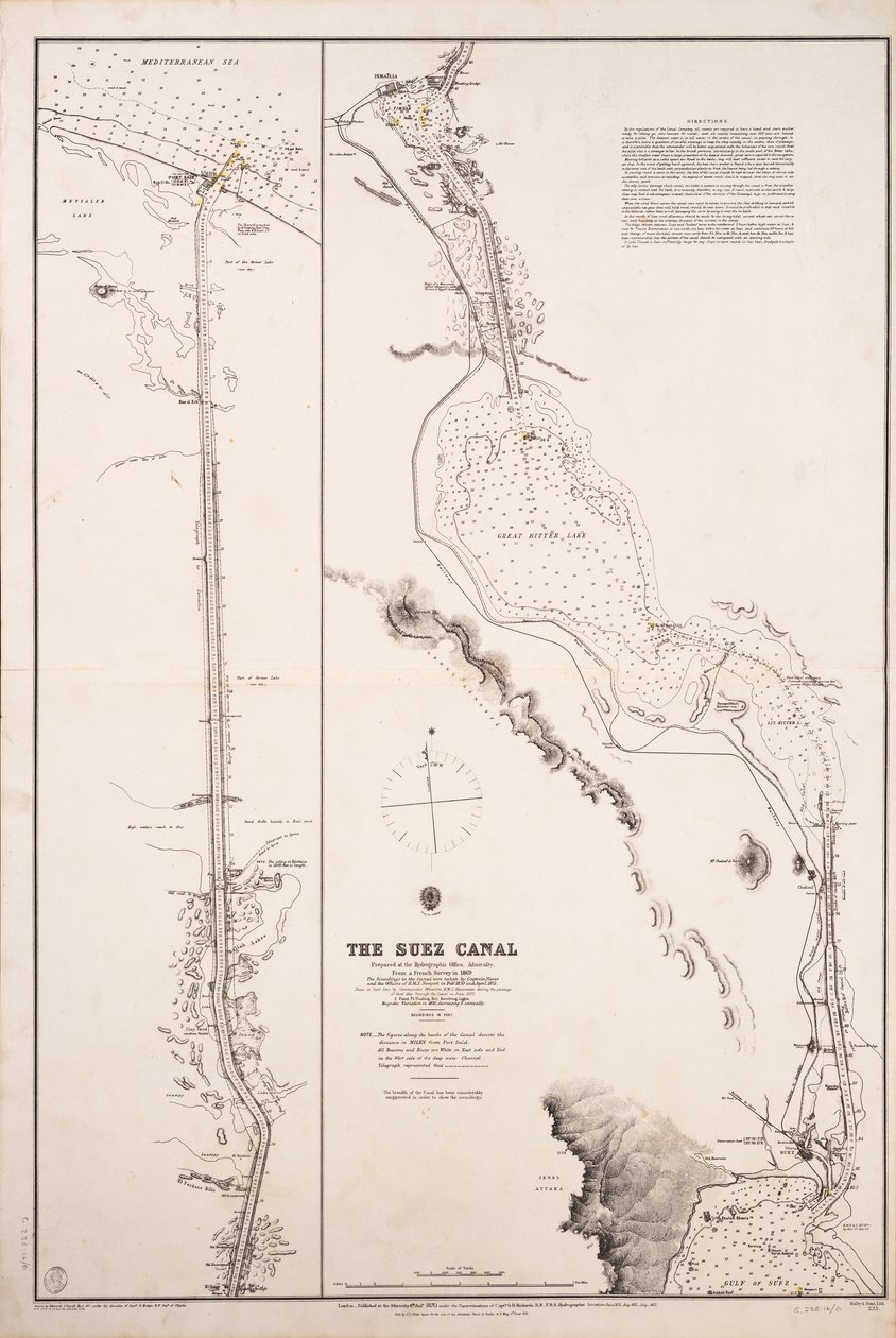 Kort over Suez-kanalen af British School