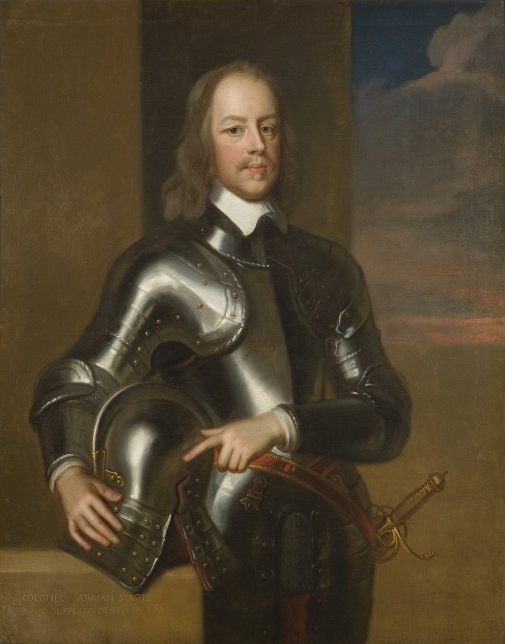Oberst Adrian Scrope, sidste guvernør i Bristol 1649-55 (olie på lærred) af British School