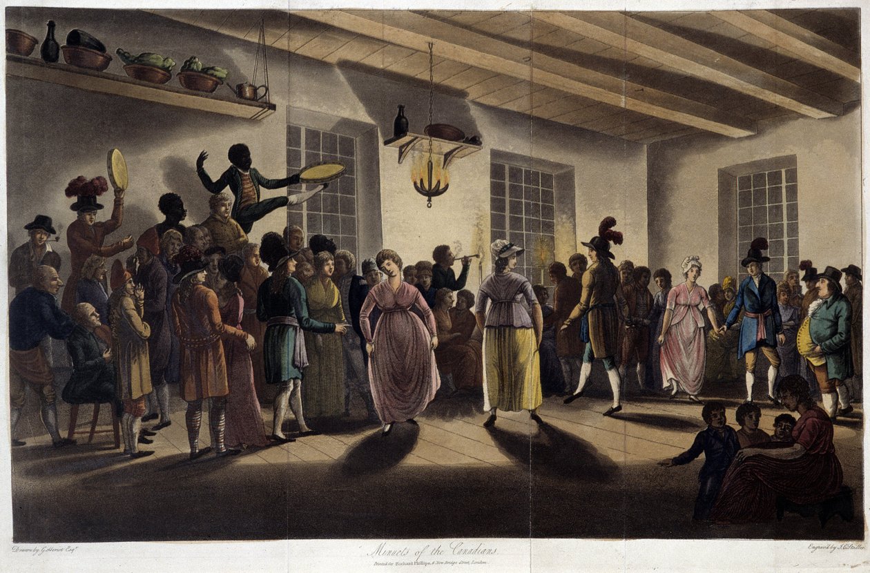 Danse, le menuet; i "" Rejser gennem Canada", af George Heriot, red. London af British School