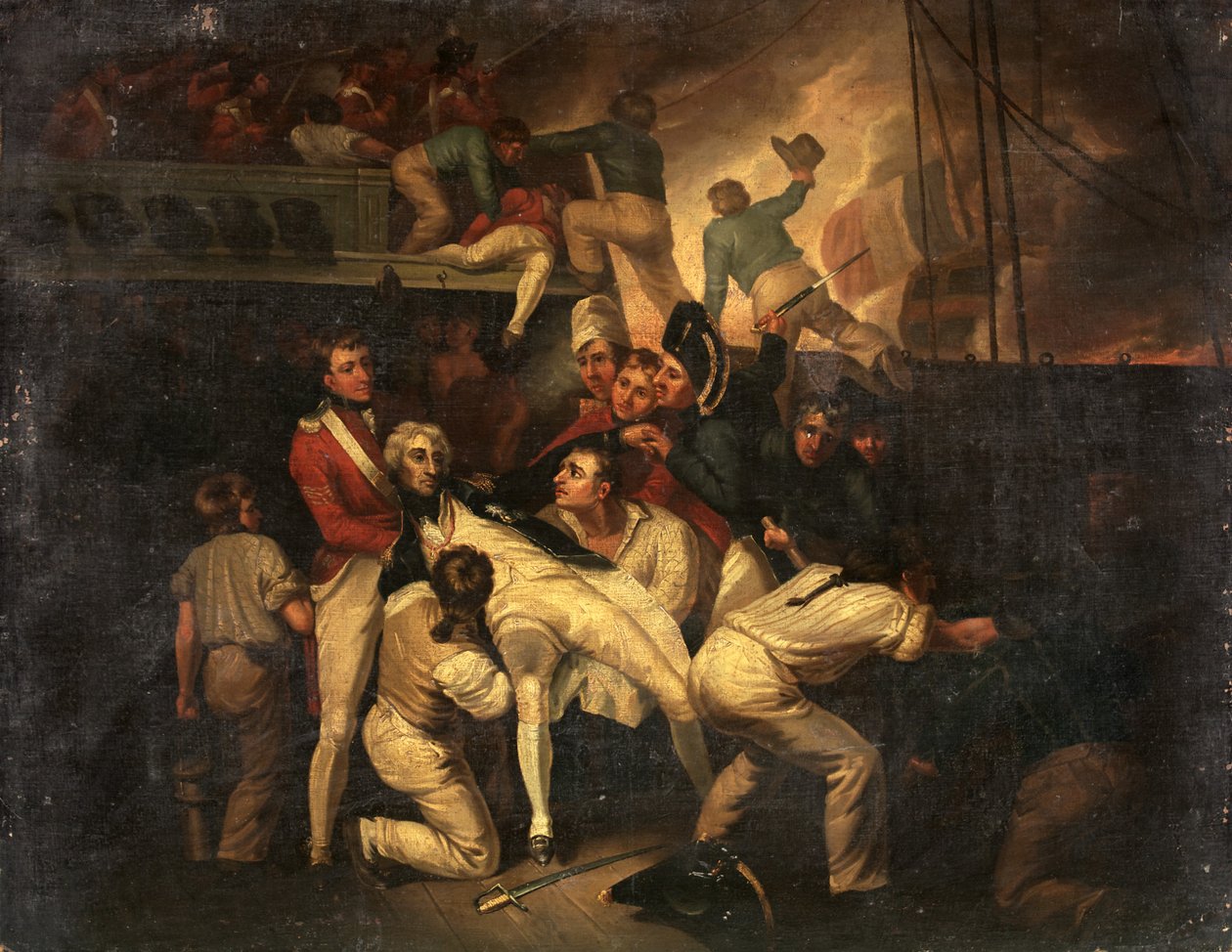 Nelsons død, ca. 1820 (olie på lærred) af British School