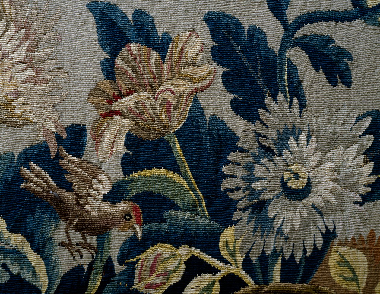 Blomstermønster, detalje fra polstring af sofa i George I-stil, ca 1725, Storbritannien af British School