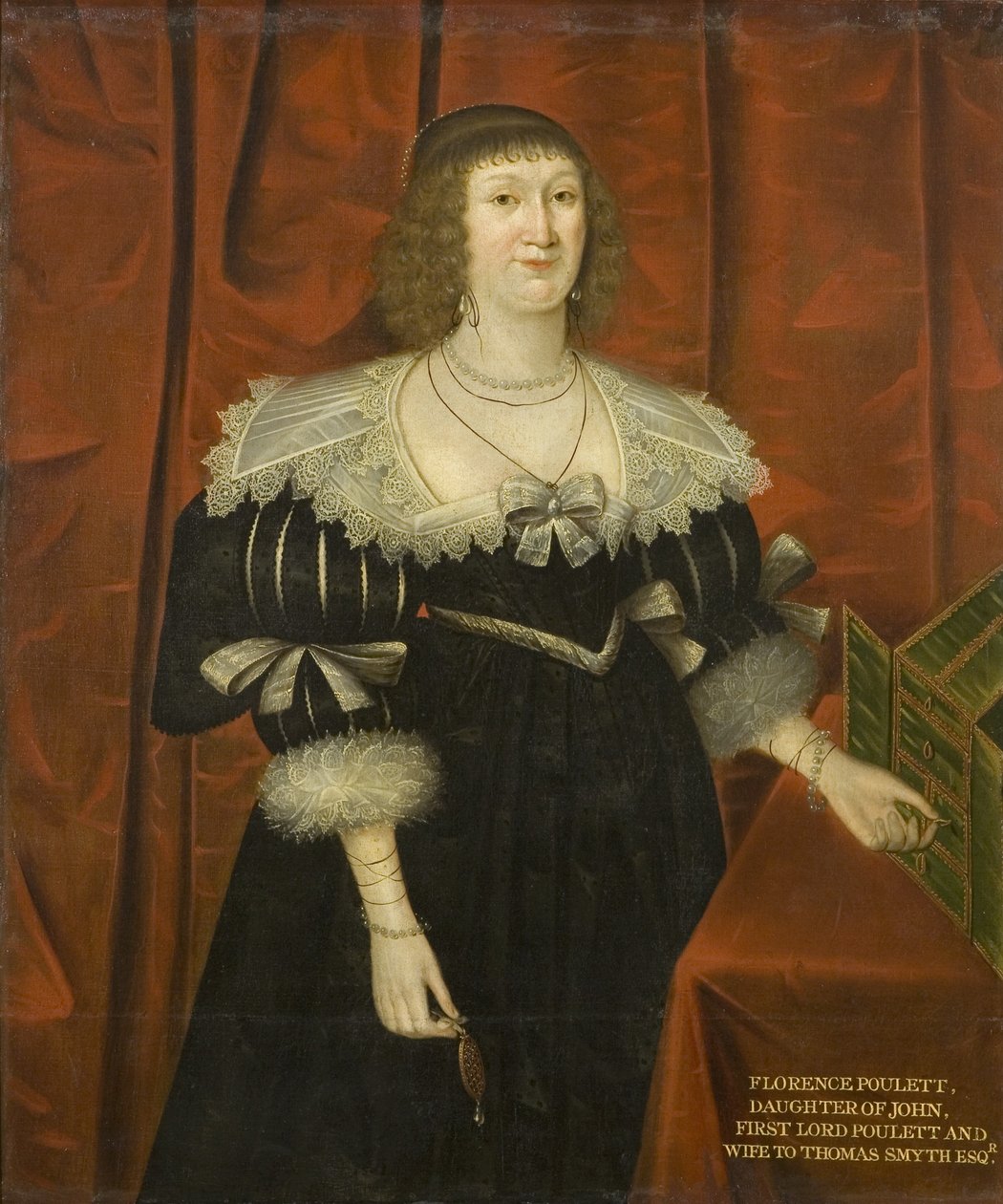 Florence Poulett, kone til Thomas Smyth, ca. 1640 (olie på lærred) af British School