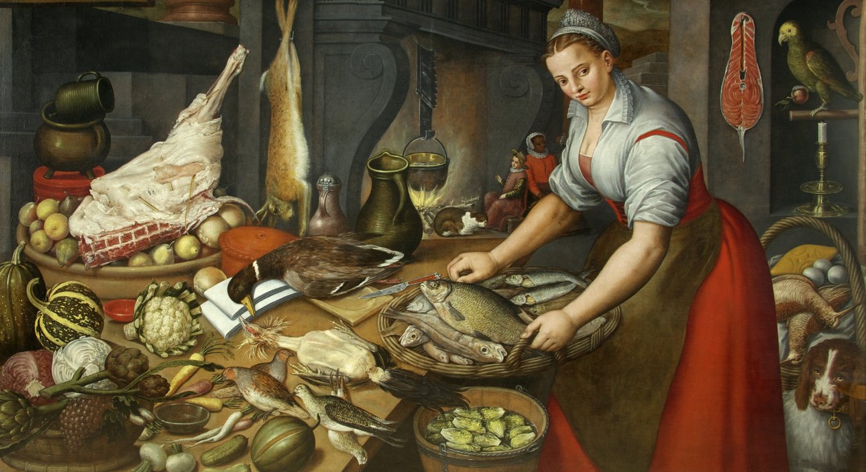Fuldt spisekammer, ca. 1700 af British School