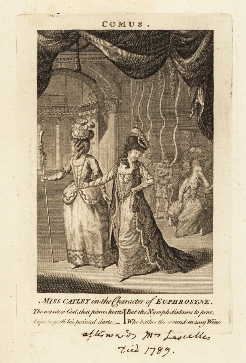 Miss Ann Catley i rollen som Euphrosyne i John Miltons Comus af British School