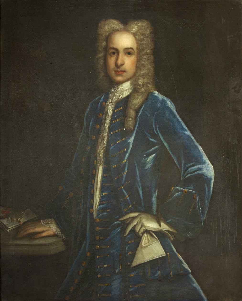 Portræt af Sir John Smyth, 3. Baronet, ca. 1720 (olie på lærred) af British School