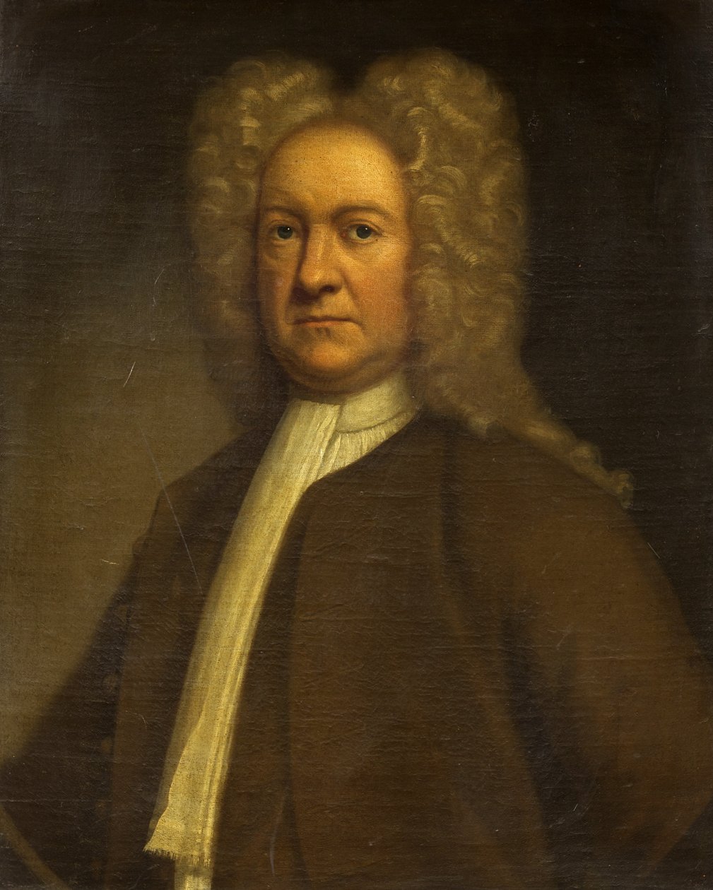 Portræt af en mand, ca. 1750 (olie på lærred) af British School