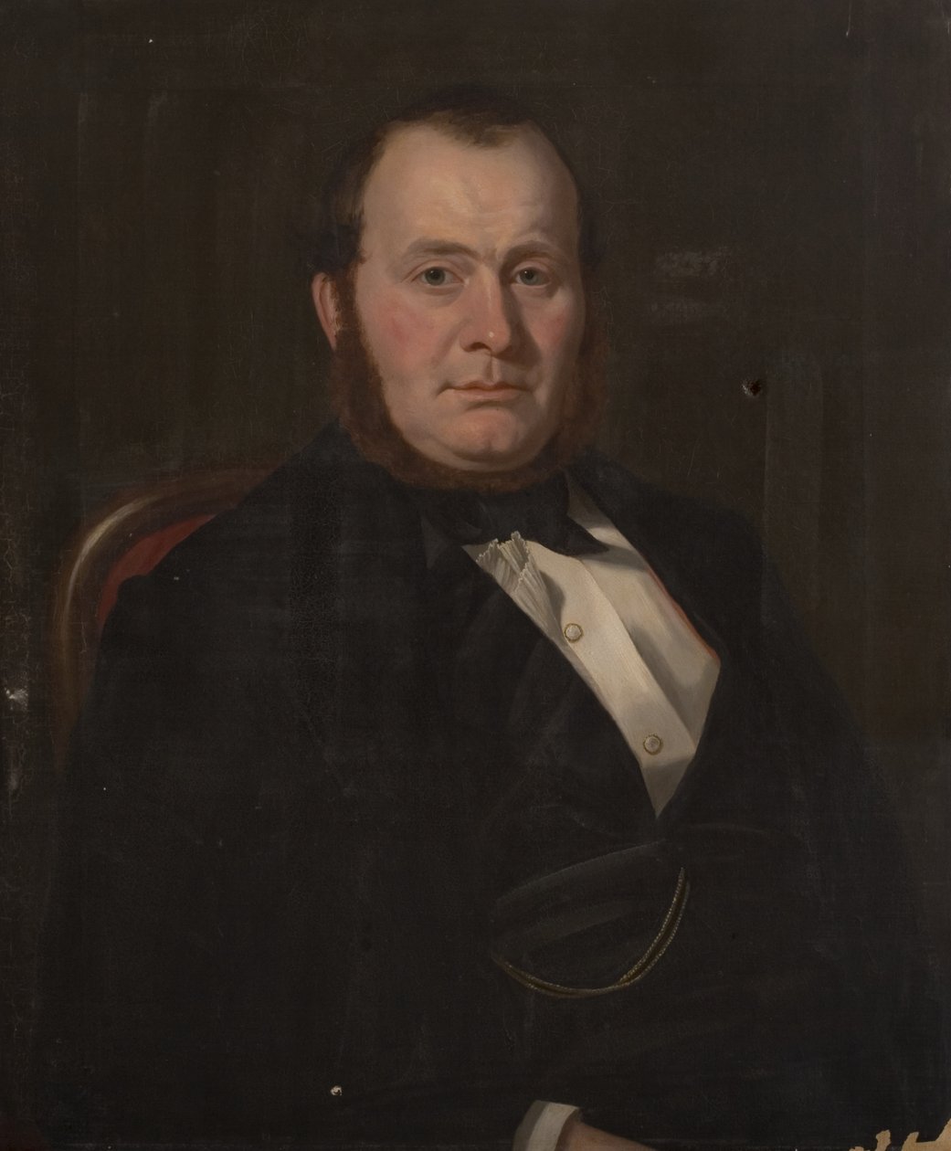 Portræt af en ukendt mand, ca. 1840 (olie på lærred) af British School