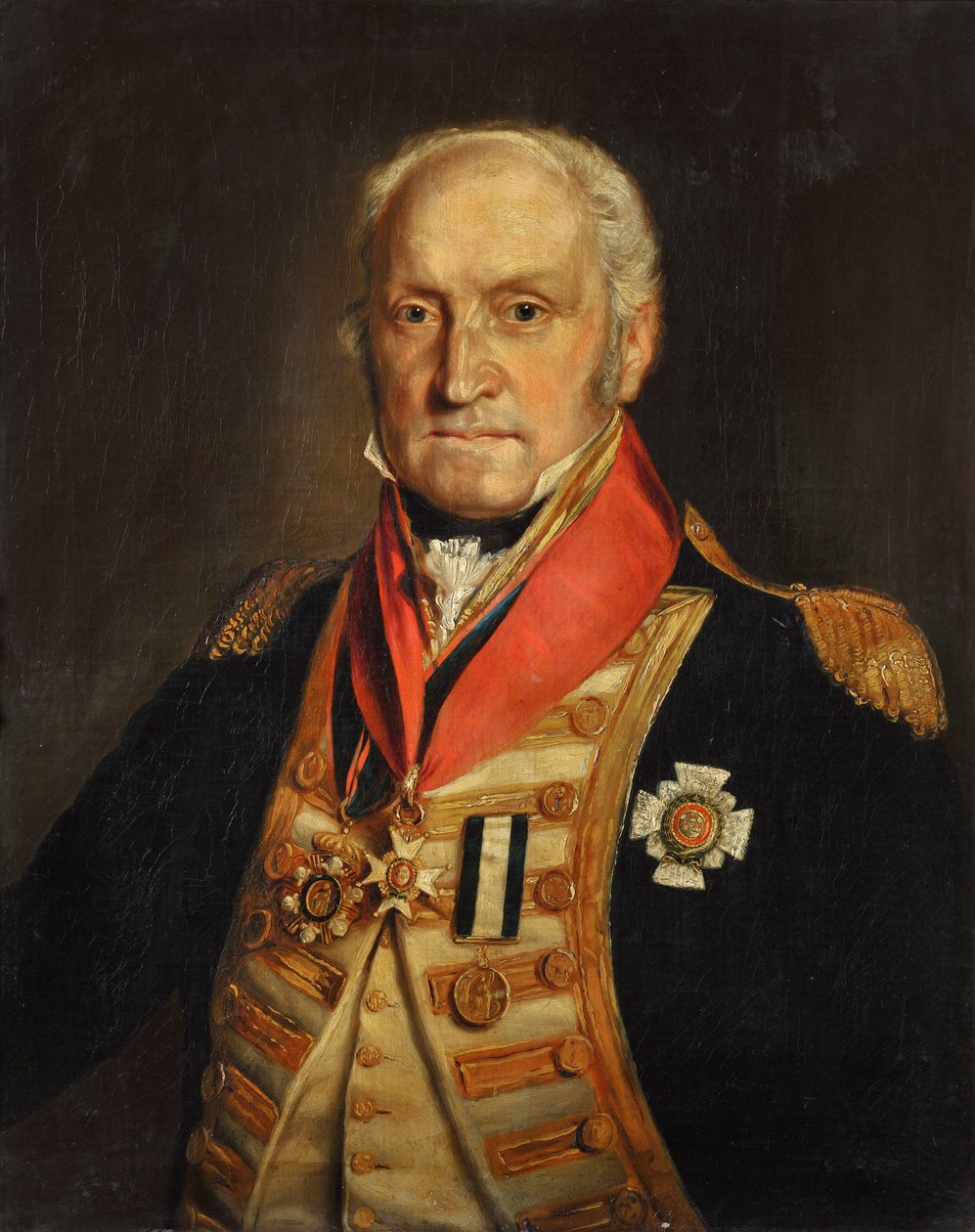 Kontreadmiral Sir Benjamin Hallowell Carew (1760-1834) af British School