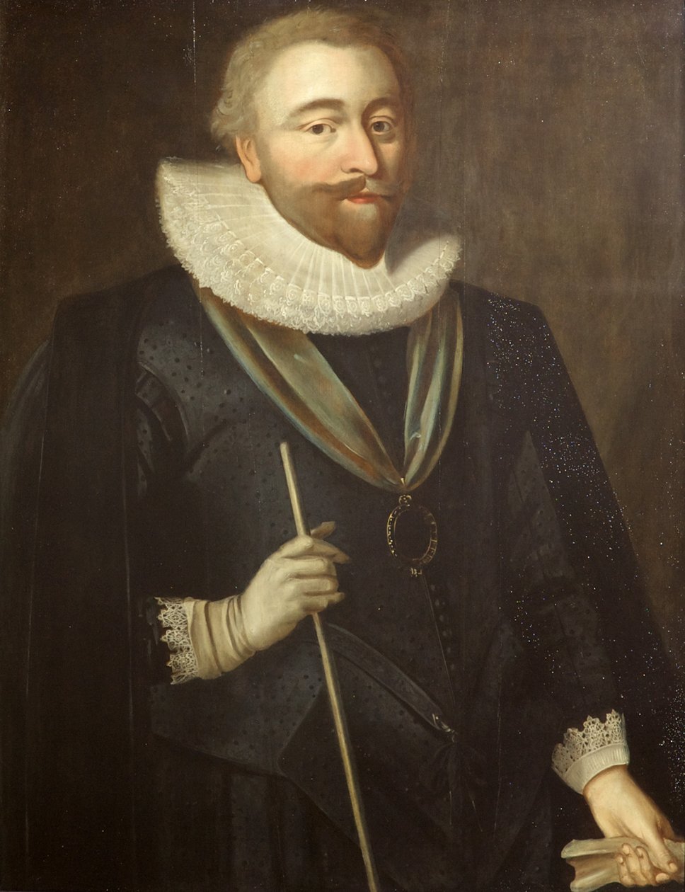 Richard Weston, jarl af Portland, Lord High Treasurer, ca. 1630 (olie på panel) af British School