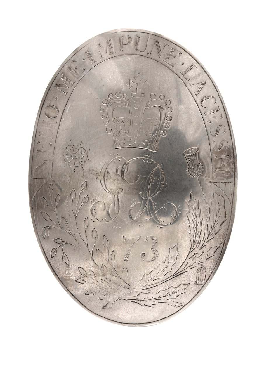 Skulderbælteplade, 73. (Highland) Regiment of Foot, ca. 1788 (skulderbælteplade) af British School