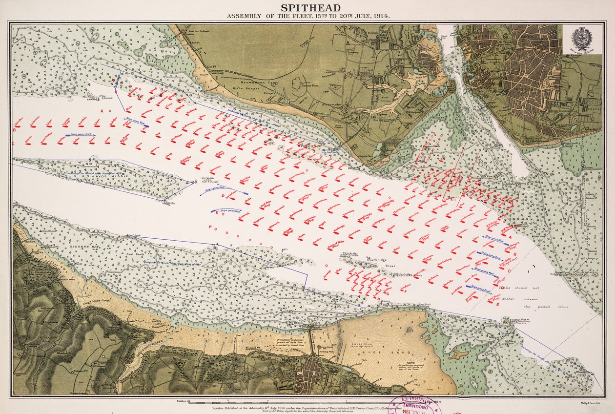 Samling af flåden på Spithead 15. til 20. juli 1914 af British School