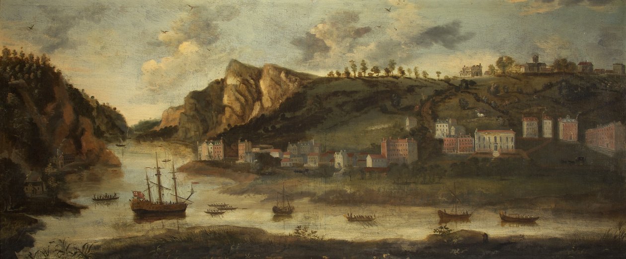 The Hot Wells, Bristol, ca. 1800 (olie på lærred) af British School